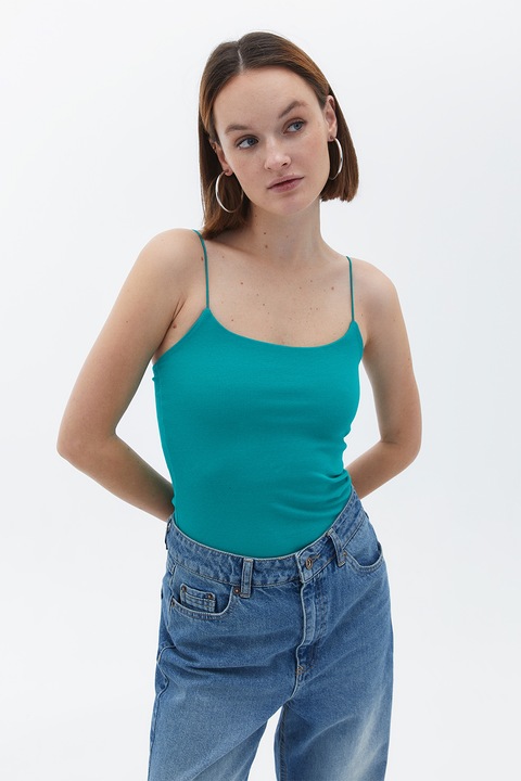OXXO, Top cu bretele inguste, Verde aquamarin