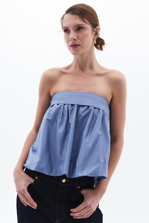 OXXO, Top din bumbac, fara maneci, Albastru prafuit