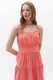 OXXO, Rochie midi stratificata cu croiala in A, Coral