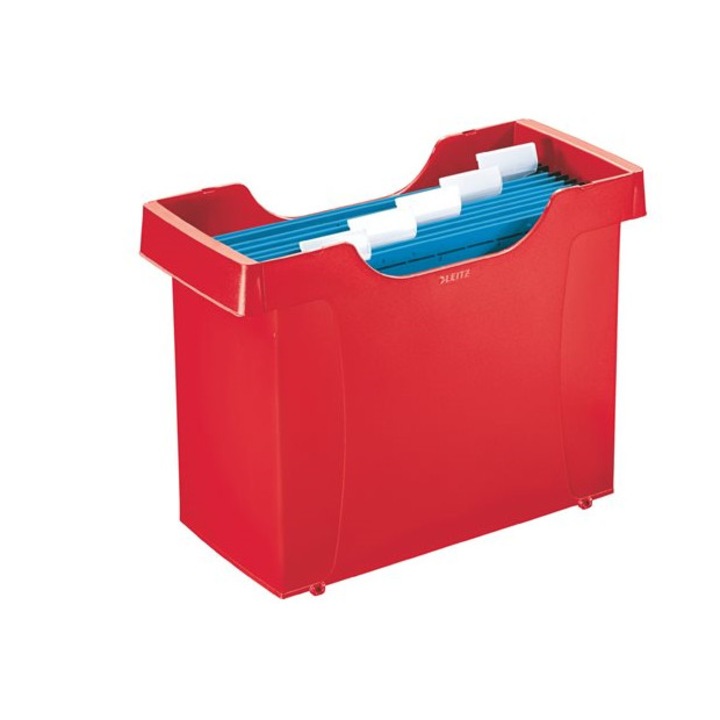 Dosare suspendat, Leitz, Plastic, Rosu