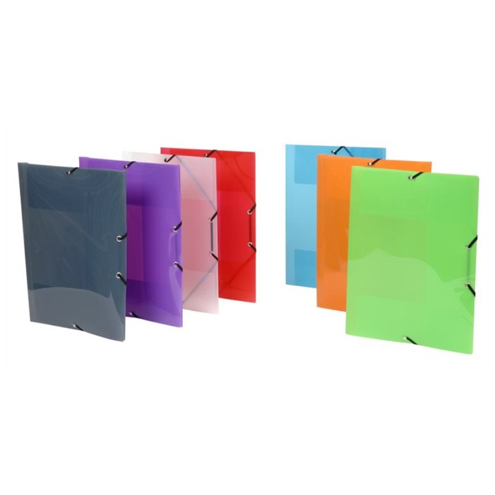 Gumis mappa, 15 mm, PP, A4, VIQUEL "Propyglass", áttetsző