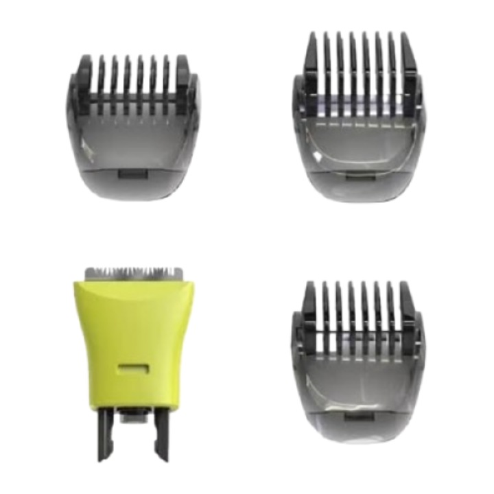 A Philips OneBlade, Aisdelu® borotvakészlet kompatibilis, cserepengét tartalmaz, 2/4/6 mm-es, fekete/sárga