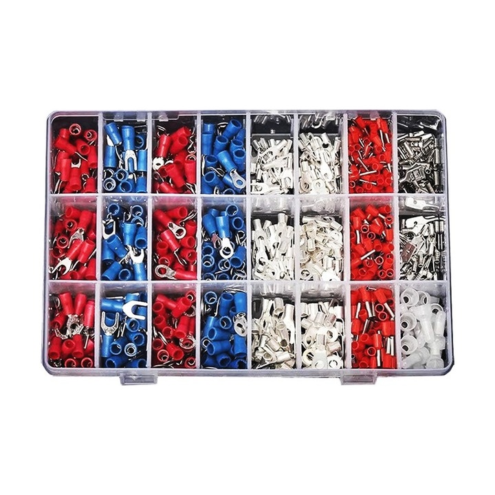 Set 1000PCS Conectori Electrici, Cutie depozitare, Diverse Dimensiuni