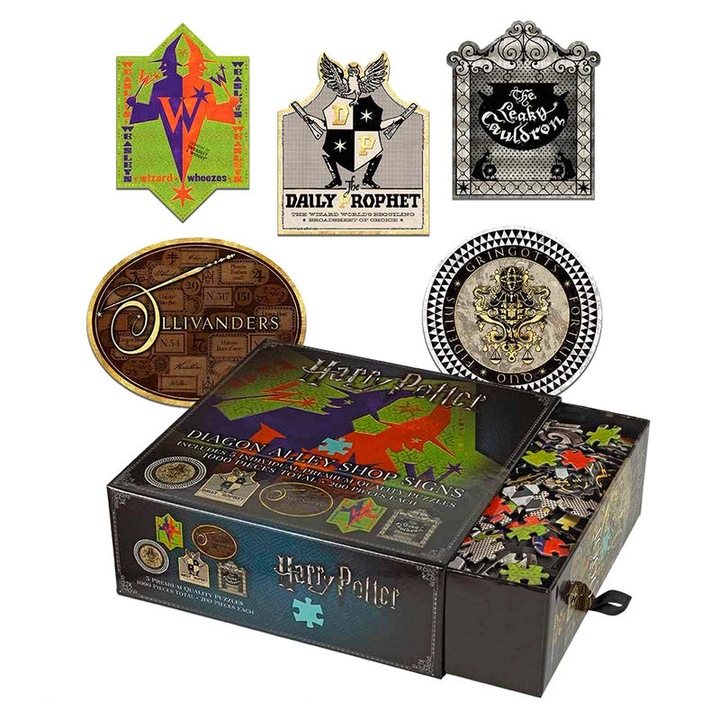 Harry Potter boltokkal teli puzzle a Diagon Alley-en, 200 darabos