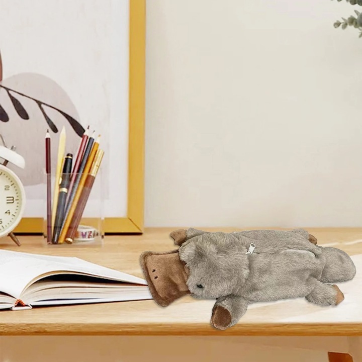 Малък моливник с уникален дизайн, голям капацитет, сив, 27x12x5cm, комплект от 1 бр.