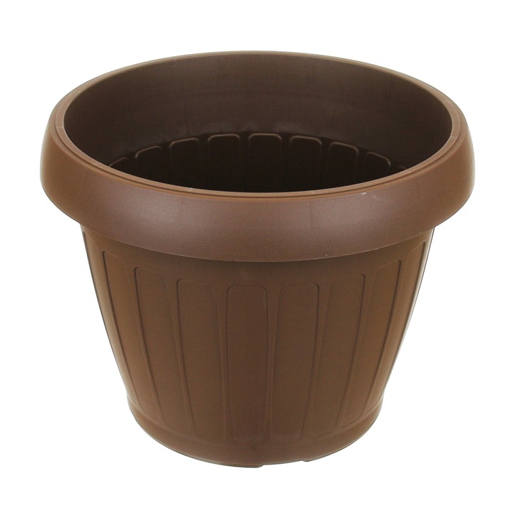 Ghiveci flori Dalia, plastic, Ø 32 cm, maro