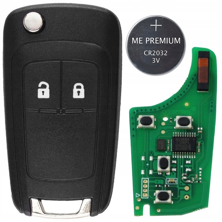 Carcasa cheie auto, ME Premium, pentru Opel, Negru, 2 butoane, 433 mhz, Set, 1 bucata