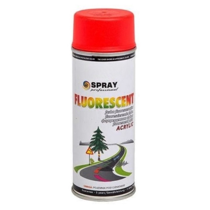Spray Vopsea Profesional idealStore, Culoare Rosu Fluorescent, 400ML