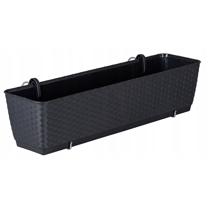 Set de Ghiveci 6x dreptunghi Ratolla Case DRL400PW-S433 38.6x14cm, Antracit