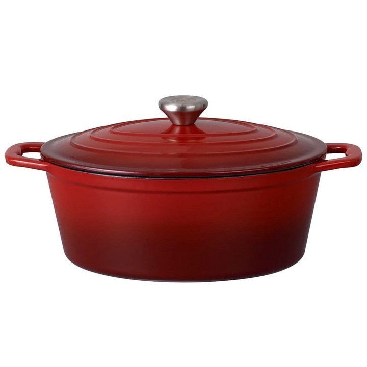 Oala din fonta emailata 4l MG Home Infinito rosu 27cm