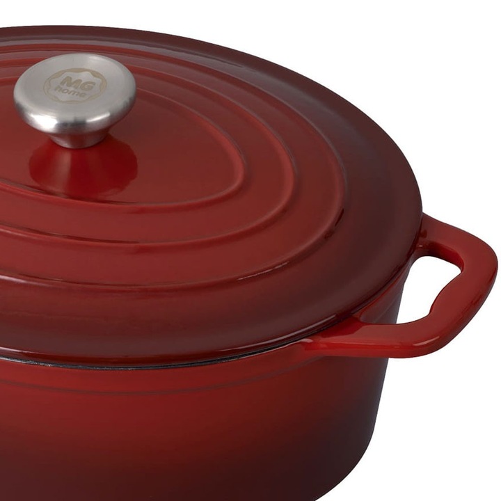 Oala din fonta emailata 4l MG Home Infinito rosu 27cm