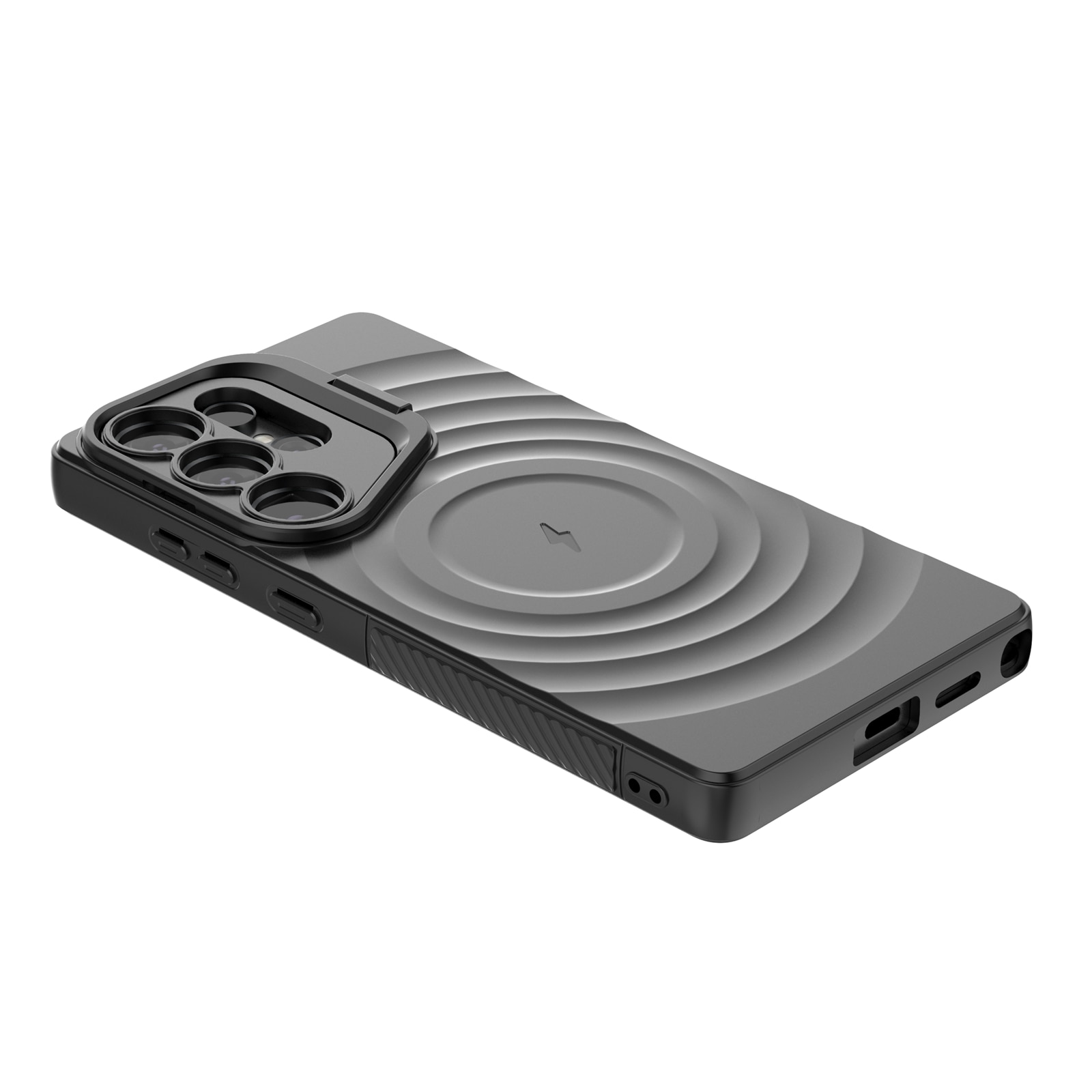 Husa compatibila cu Samsung Galaxy S25 Ultra, pentru telefon mobil cu protectie pentru camera, Tehnologie MagSafe, Negru