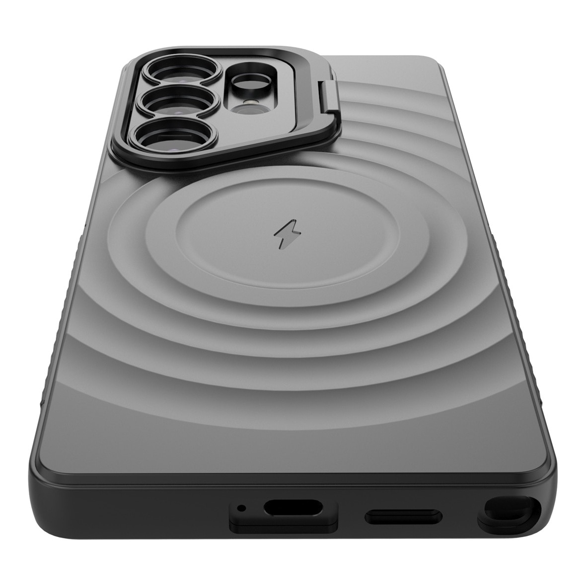 Husa compatibila cu Samsung Galaxy S25 Ultra, pentru telefon mobil cu protectie pentru camera, Tehnologie MagSafe, Negru