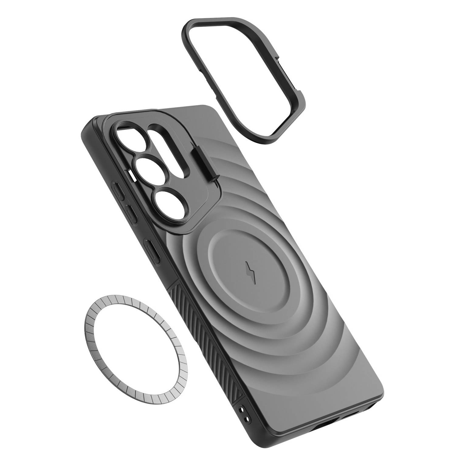 Husa compatibila cu Samsung Galaxy S25 Ultra, pentru telefon mobil cu protectie pentru camera, Tehnologie MagSafe, Negru