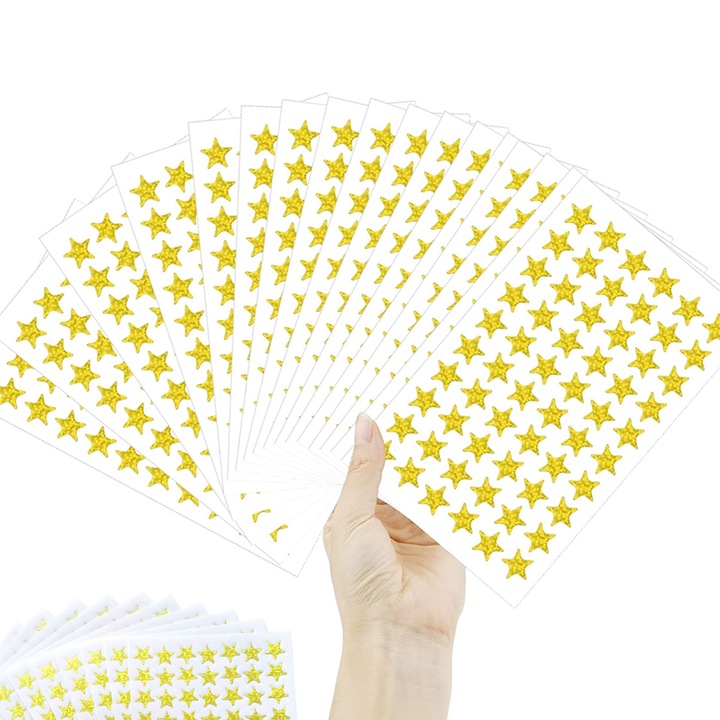 Комплект декоративни стикери със златни звезди, Enforose, универсална употреба, компактен размер