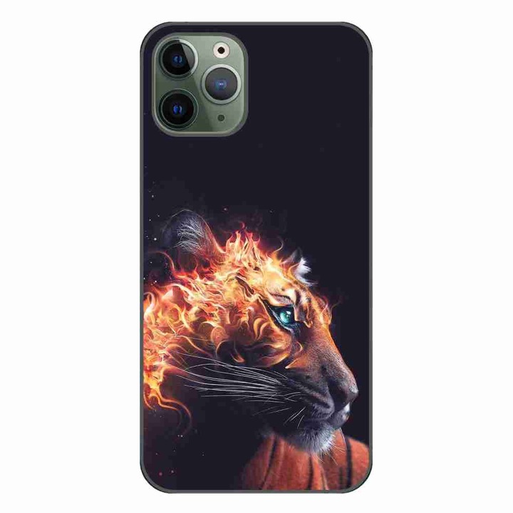 Кейс, съвместим с Apple iPhone 11 Pro Max Silicon Gel Tpu Модел Flameborn Tiger