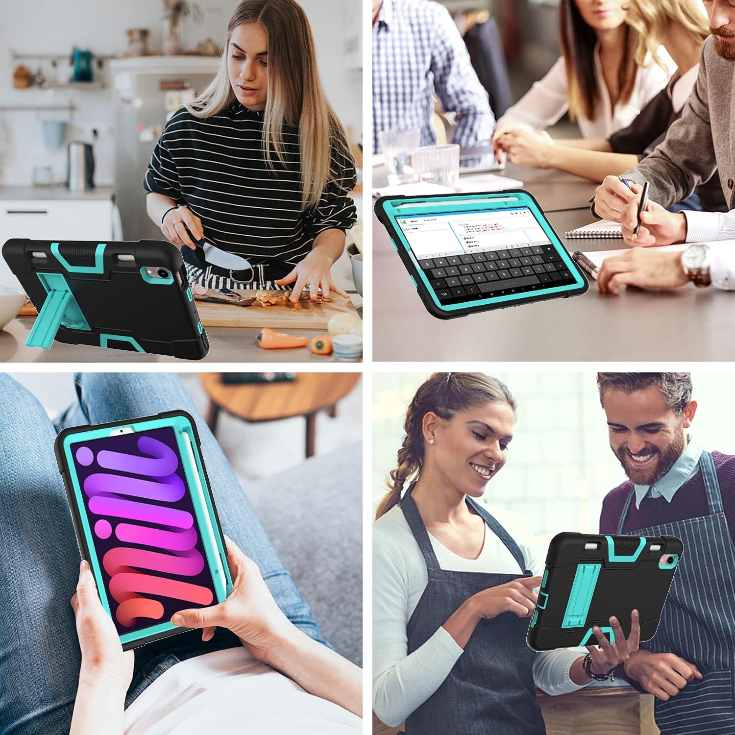 Etui pentru iPad Mini 6 8,3", pancerna, cu suport si loc pentru rysik, negru