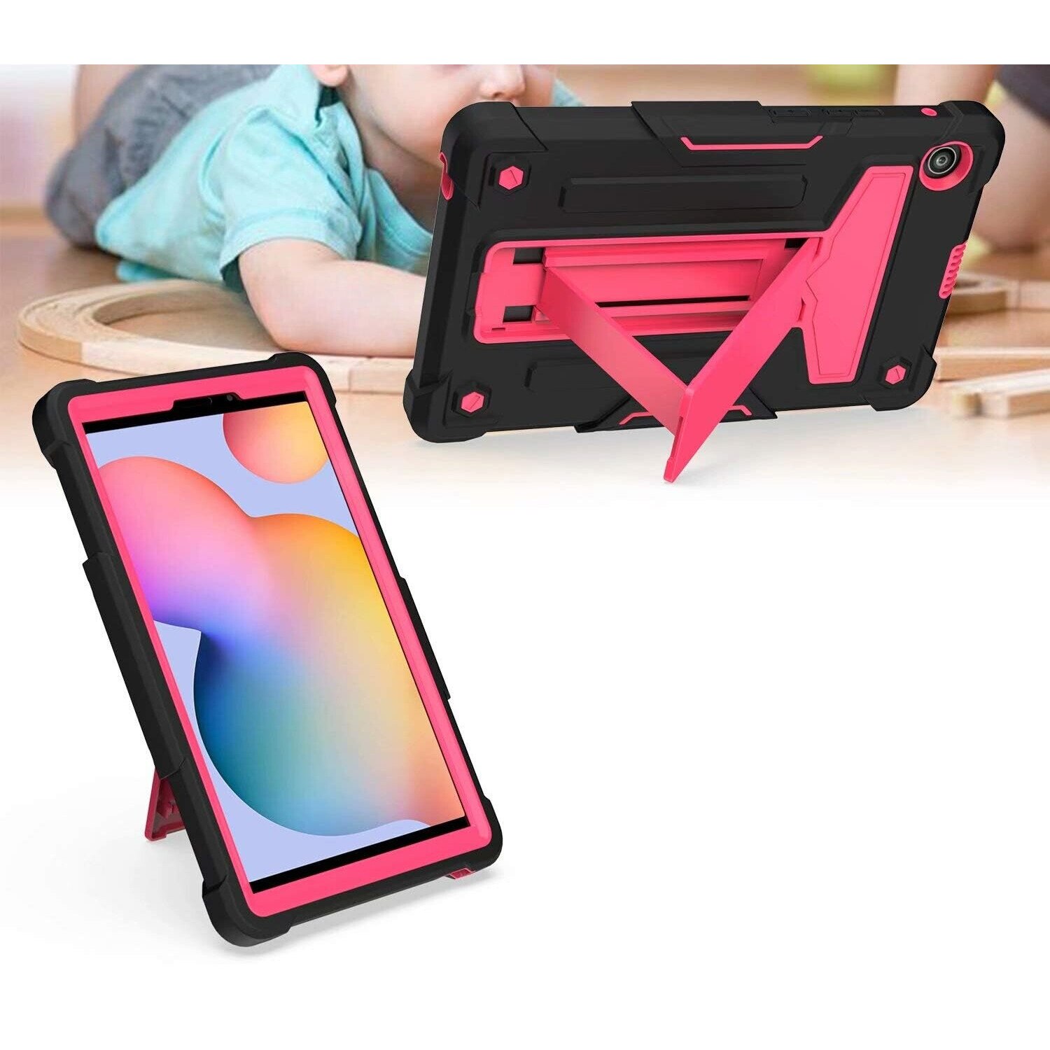 Husa tableta Pancerna cu suport, roz, pentru Huawei MatePad T8 8"