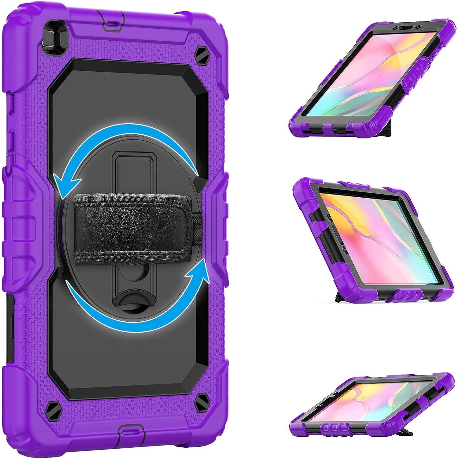 Husa tableta, 8,7", violet, cu suport si curea de umar