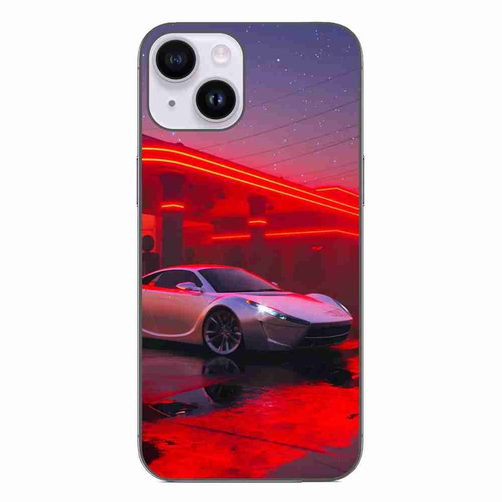 Кейс, съвместим с Apple iPhone 15 Silicone Gel Tpu Model Future Car