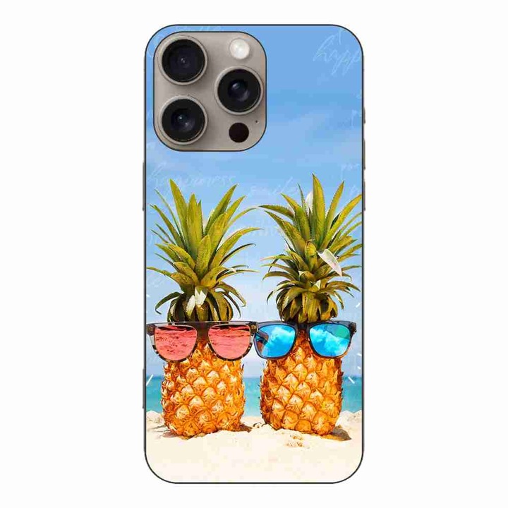 Кейс, съвместим с Apple iPhone 16 Pro Max Silicone Gel Tpu Модел Beach Pinneaples