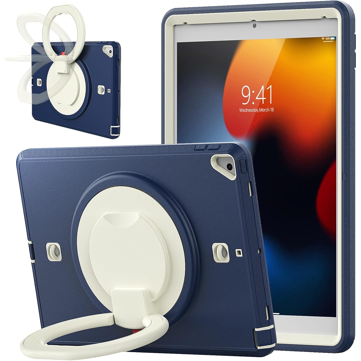 Husa compatibil cu iPad Mini 5/4 7.9" cu suport si curea, albastru