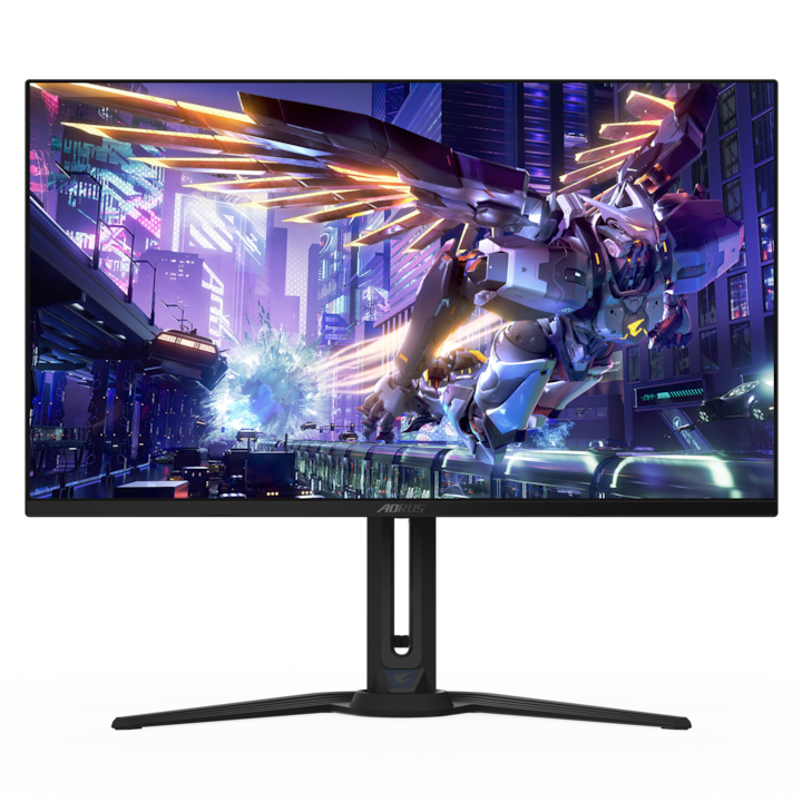 GIGABYTE AORUS FO32U2P gaming monitor, 31.5", OLED, UHD, 3840x2160, Pivot, Mini DisplayPort, HDMI, AMD FreeSync Premier Pro, hangszórók, 240 Hz, 0.03 ms, Fekete