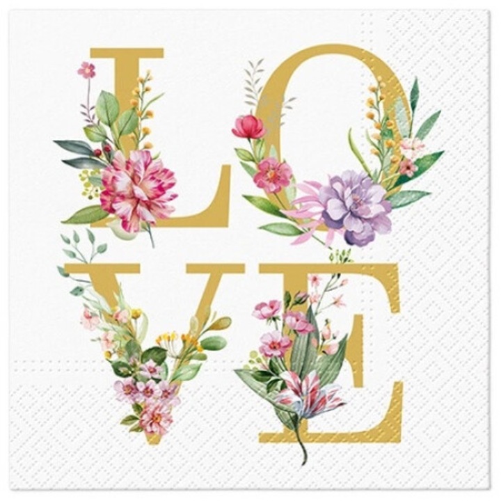 Хартиени салфетки "LOVE" 33смx33см 20 бр