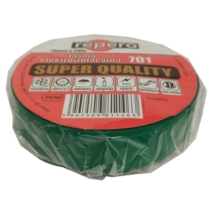 Banda izolatoare REPERO 19mmx20mb verde, rezistenta la temperaturi ridicate si conditii atmosferice