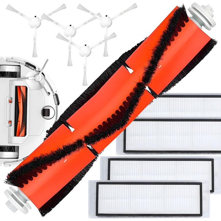 Четки и комплект филтри RETOO HomeSmart, HEPA, Съвместими с Xiaomi Mi Robot Vacuum 1C, 2 филтъра за моп, 4 странични четки, 1 основна четка, Висока производителност, Подобрява качеството на въздуха, Издръжлив и лесен за смяна