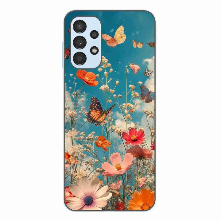 Husa compatibila cu Samsung Galaxy A23 4G, A23 5G Silicon Gel Tpu Model Flori si Fluturi
