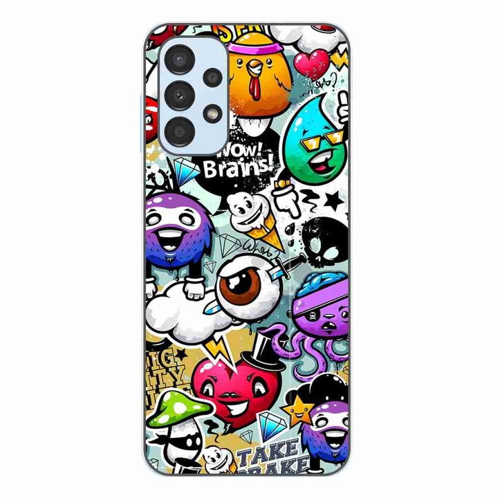 Husa compatibila cu Samsung Galaxy A23 4G, A23 5G Silicon Gel Tpu Model Pop Art Graffiti