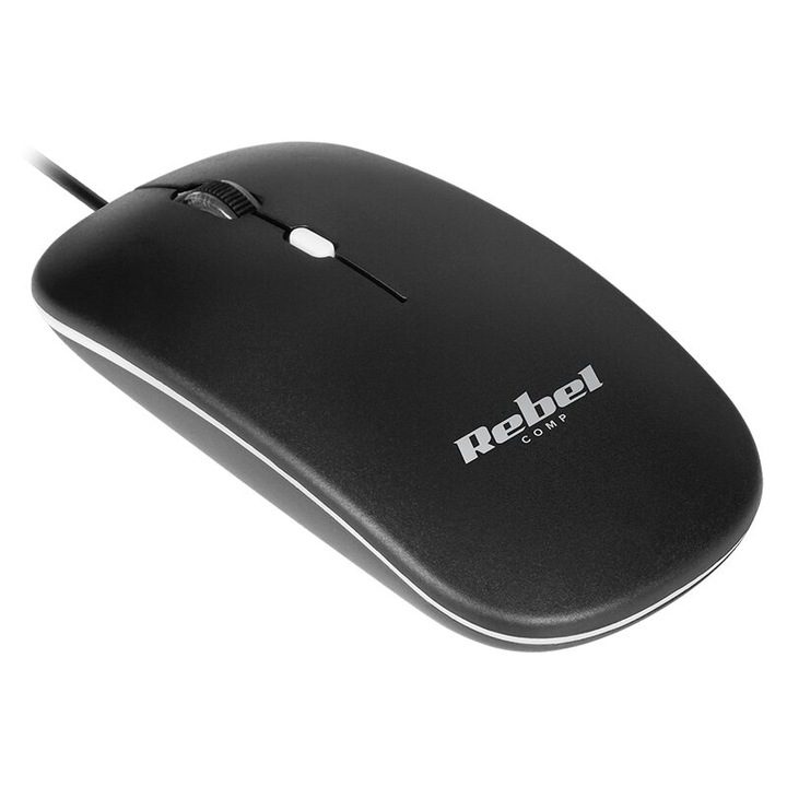 Mouse cu fir, Rezolutie senzor 800/1000/1200 dpi, negru