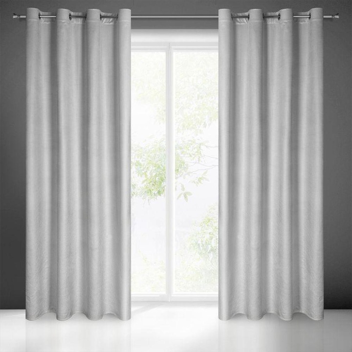 Darcy függöny, 140x250cm, ezüst, poliészter