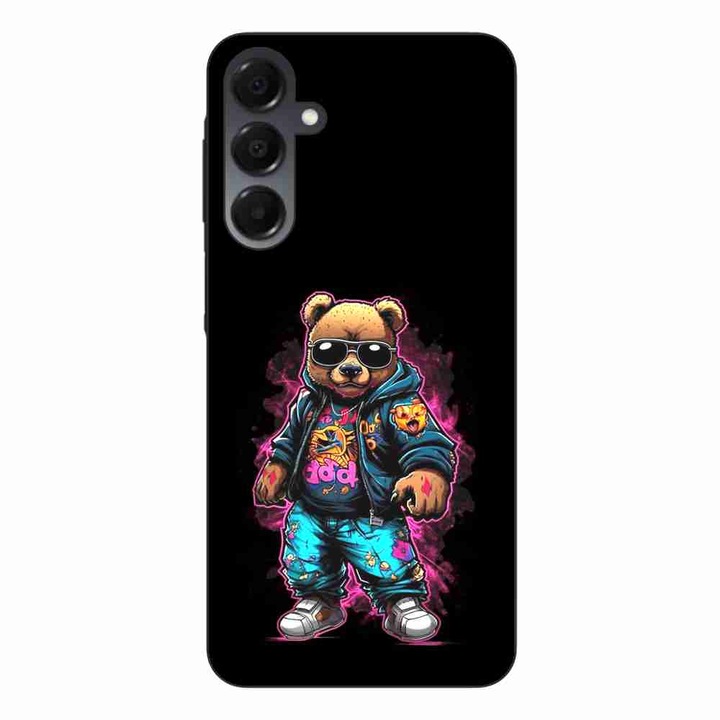 Husa compatibila cu Samsung Galaxy A16 Silicon Gel Tpu Model Bear Cool Black