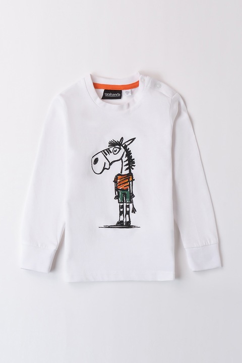 Sarabanda, Mintás pamutfelső, Fekete/Narancssárga/Fehér, 104 CM