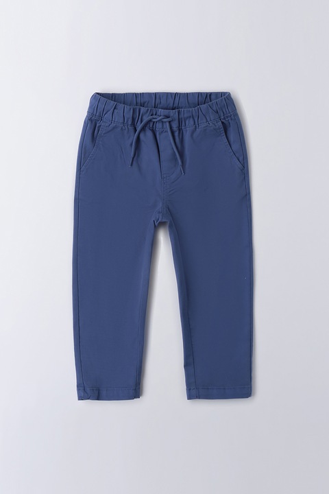 Sarabanda, Pantaloni din amestec de bumbac cu model uni, Albastru inchis