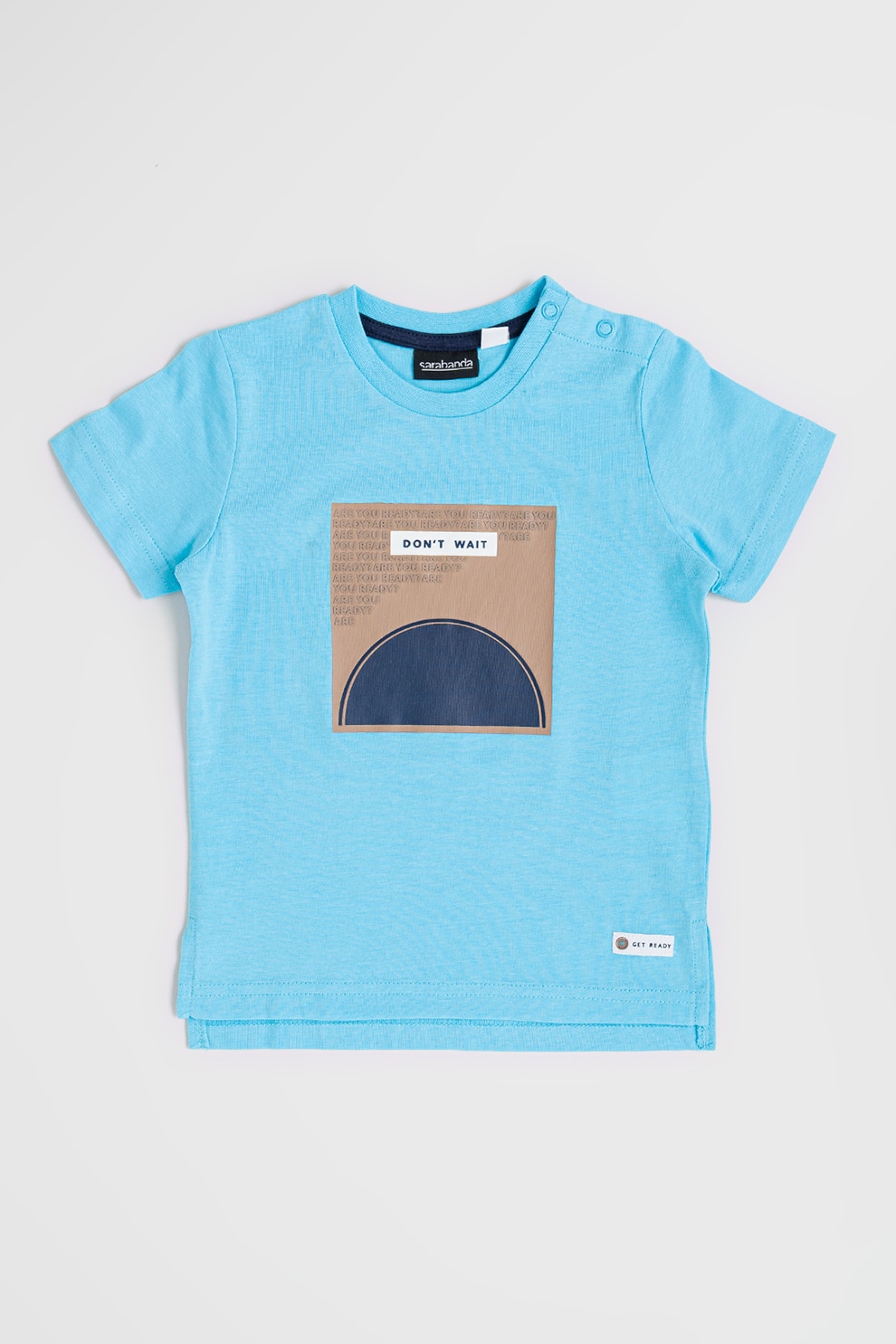 Sarabanda, Tricou din bumbac cu imprimeu, Albastru deschis, 116 CM