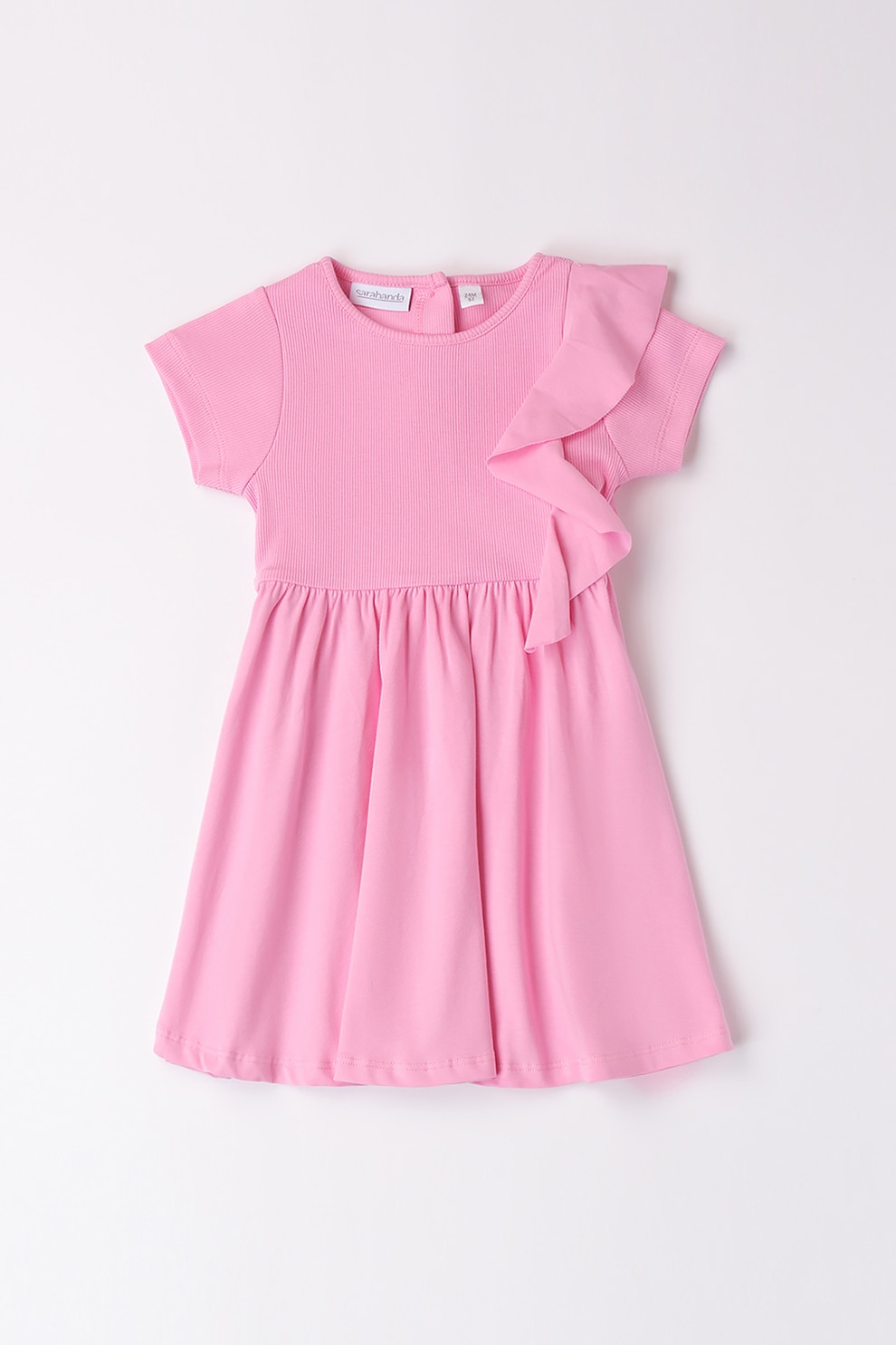 Sarabanda, Rochie evazata cu fronseuri, Roz pastel, 110 CM