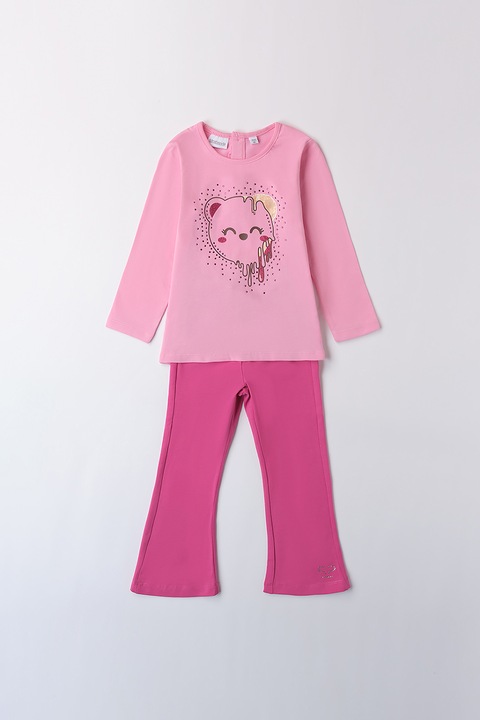 Sarabanda, Mintás ruházati szett - 2 részes, Fukszia/Pasztellrózsaszín