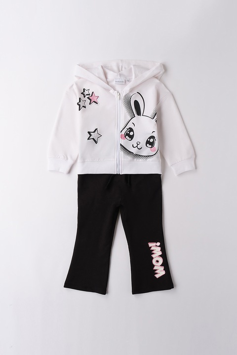 Sarabanda, Mintás ruházati szett - 2 db, Fehér/Fekete/Rózsaszín