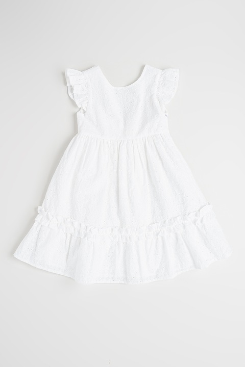 Sarabanda, Bővülő fazonú pamutruha masnirátéttel, Fehér