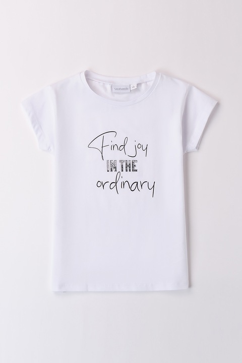 Sarabanda, Kerek nyakú feliratos póló, Fehér/Fekete