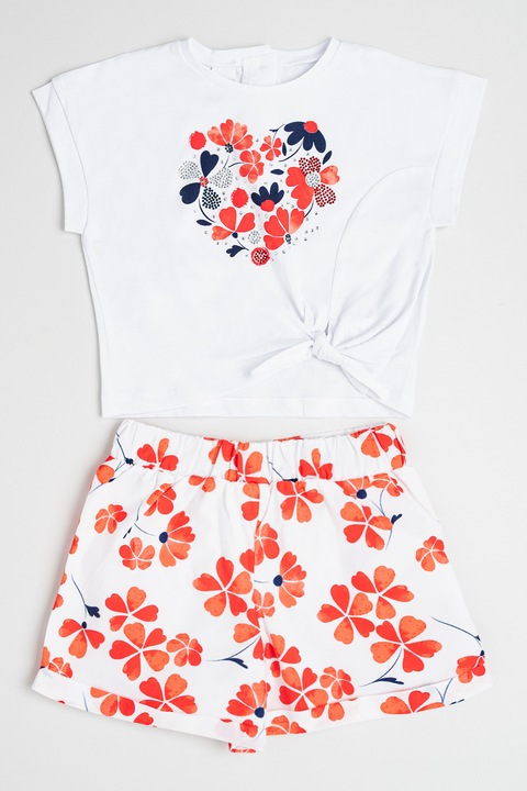 IDO, Set de tricou si pantaloni scurti, Rosu/Negru/Alb optic