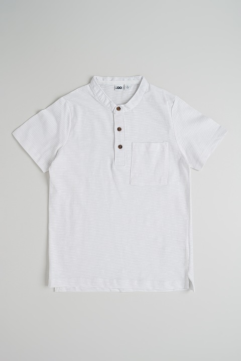 IDO, Pamuttartalmú póló gombos hasítékkal, Fehér