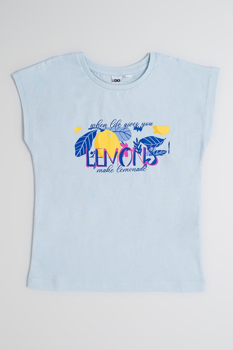 IDO, Mintás pamutpóló, Indigókék/Világoskék