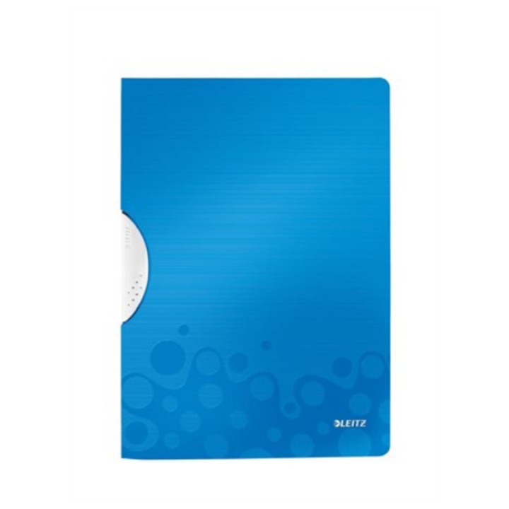 Gyorsfűző, klipes, PP, A4, LEITZ "Wow ColorClip" kék