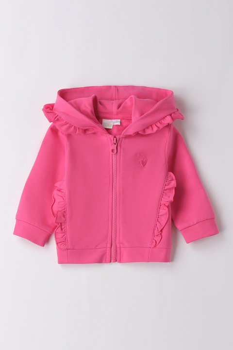 IDO, Set de hanorac, tricou si pantaloni - 3 piese, Roz aprins/Alb optic