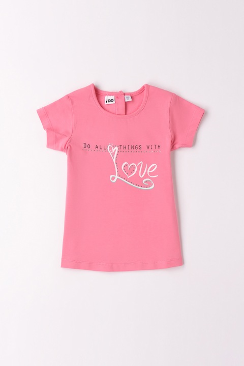 IDO, Feliratos póló, Fehér/Rózsaszín