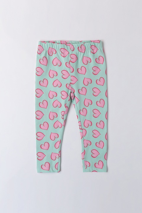 IDO, Szívmintás leggings, Türkiz/Pasztellrózsaszín